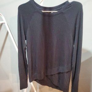 ATHLETA Serenity Criss Cross Sweatshirt Black
